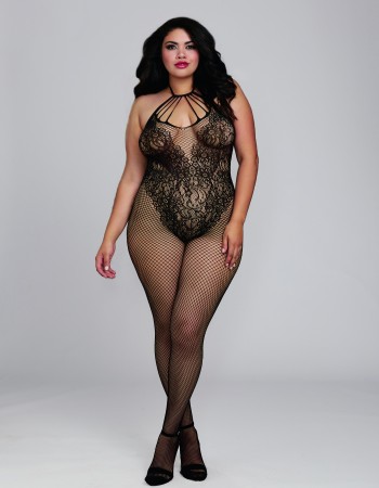 Σέξι γυναικεία ολόσωμη φόρμα δίχτυ με δαντέλα