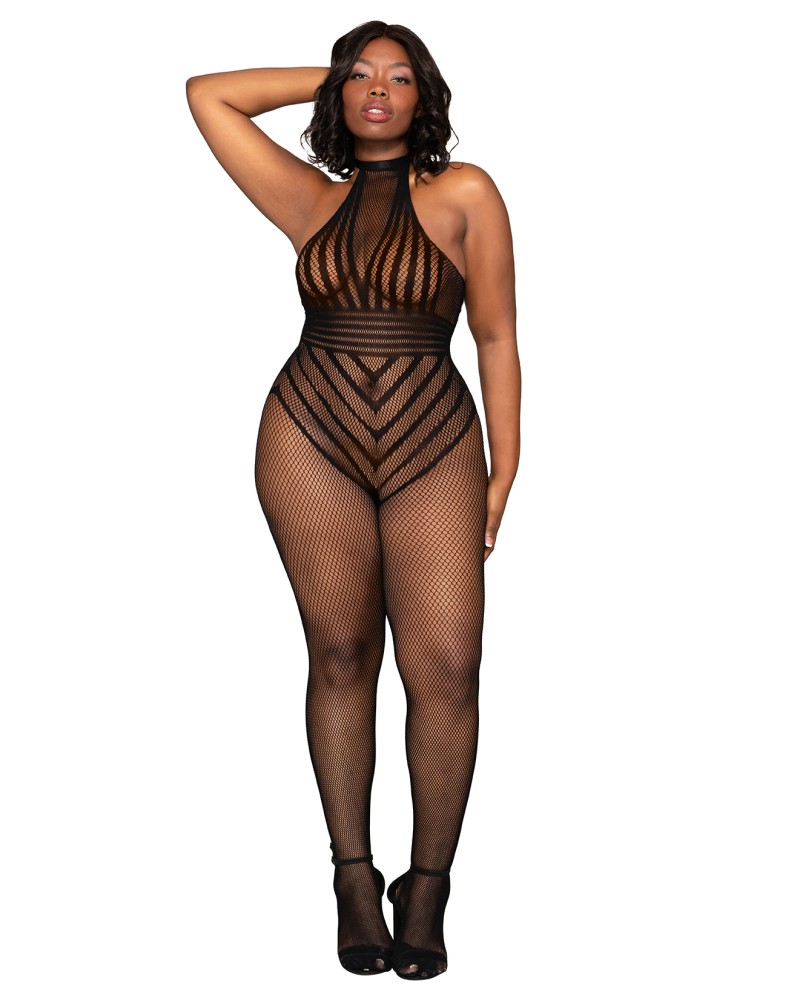 Σέξι γυναικεία ολόσωμη φόρμα δίχτυ μεγάλο μέγεθος