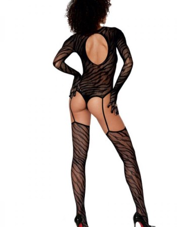 Σέξι κορμάκι με ζαρτιέρες, κάλτσες και γάντια