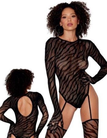 Σέξι κορμάκι με ζαρτιέρες, κάλτσες και γάντια