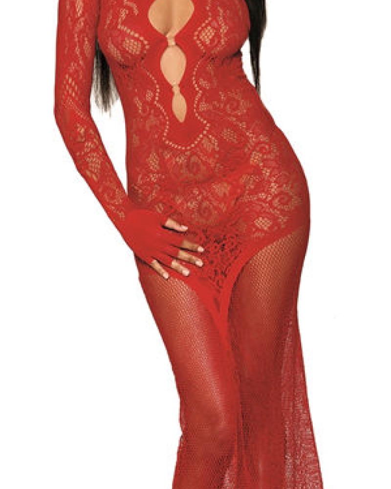 Σέξι γυναικείο μακρύ φόρεμα με μανίκια!