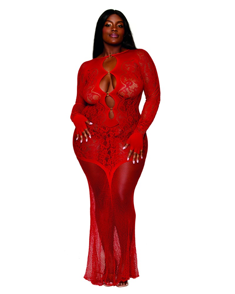 Σέξι γυναικείο μακρύ φόρεμα με μανίκια!