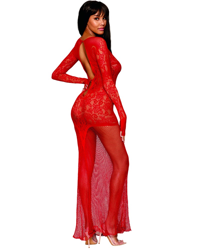 Σέξι γυναικείο μακρύ φόρεμα με μανίκια!