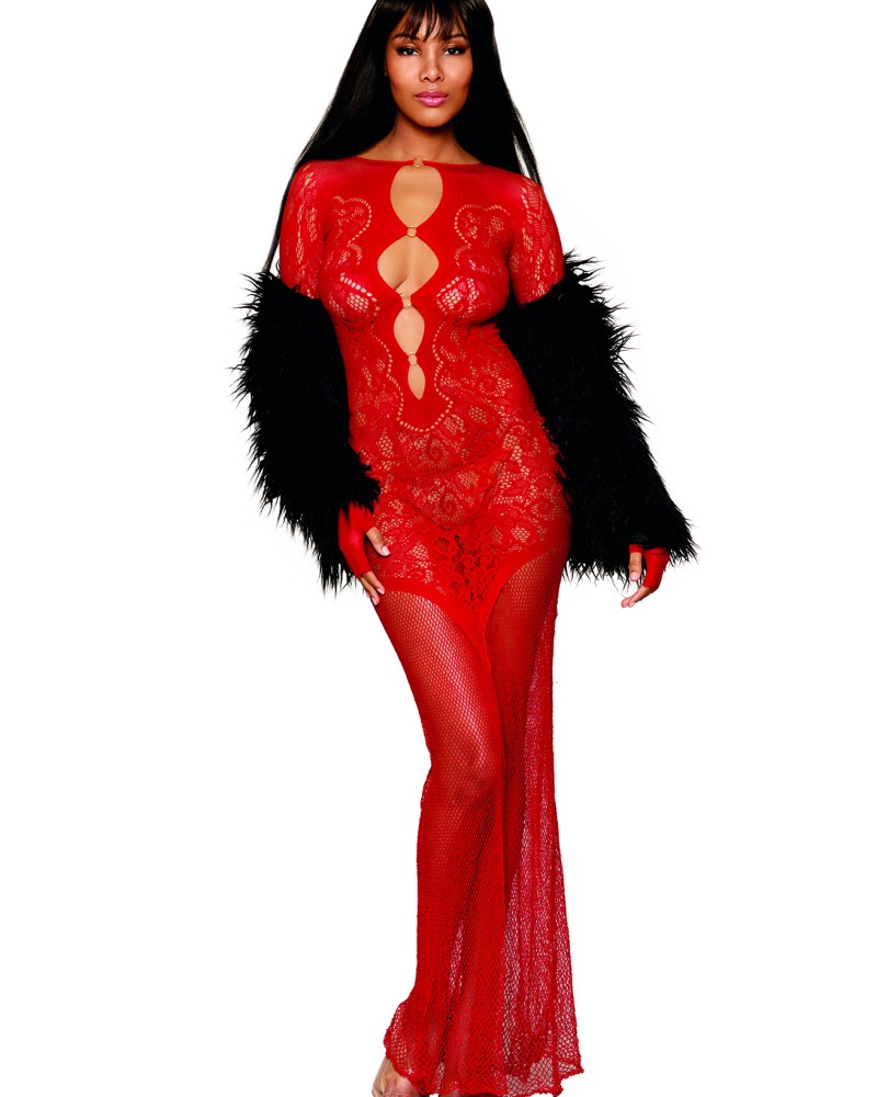 Σέξι γυναικείο μακρύ φόρεμα με μανίκια!