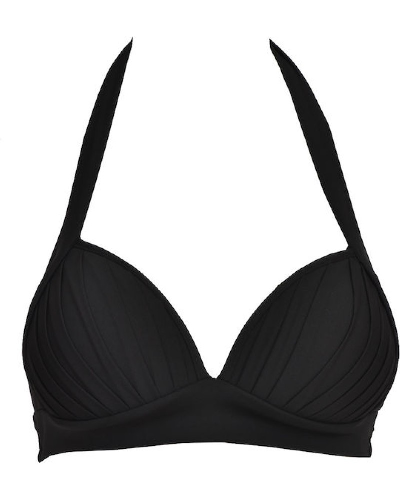 Γυναικείο Μαγιό Σουτιέν Τρίγωνο με ενίσχυση-Μαύρο