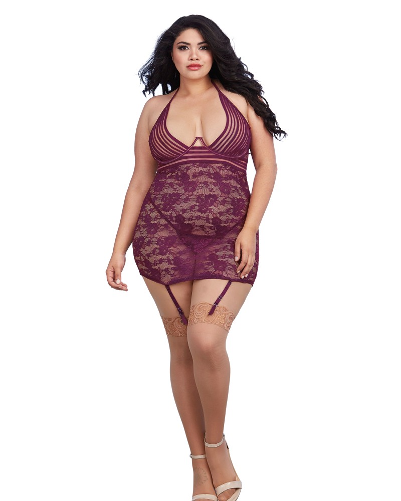 Dreamgirl-Sexy babydoll από δαντέλα με ζαρτιέρες