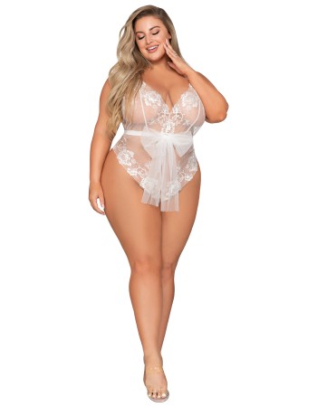 Σέξι δαντελένιο λευκό κορμάκι