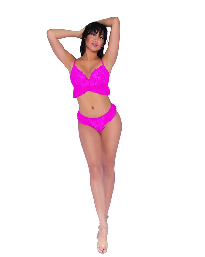 Σέξι γυναικείο δαντελένιο σετ με βολάν!