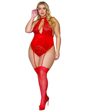 Γυναικείο σέξι κορμάκι από δαντέλα και βελούδο!