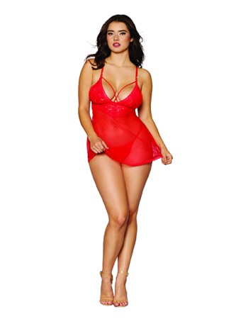 Σέξι γυναικείο σετ Babydoll και G-String