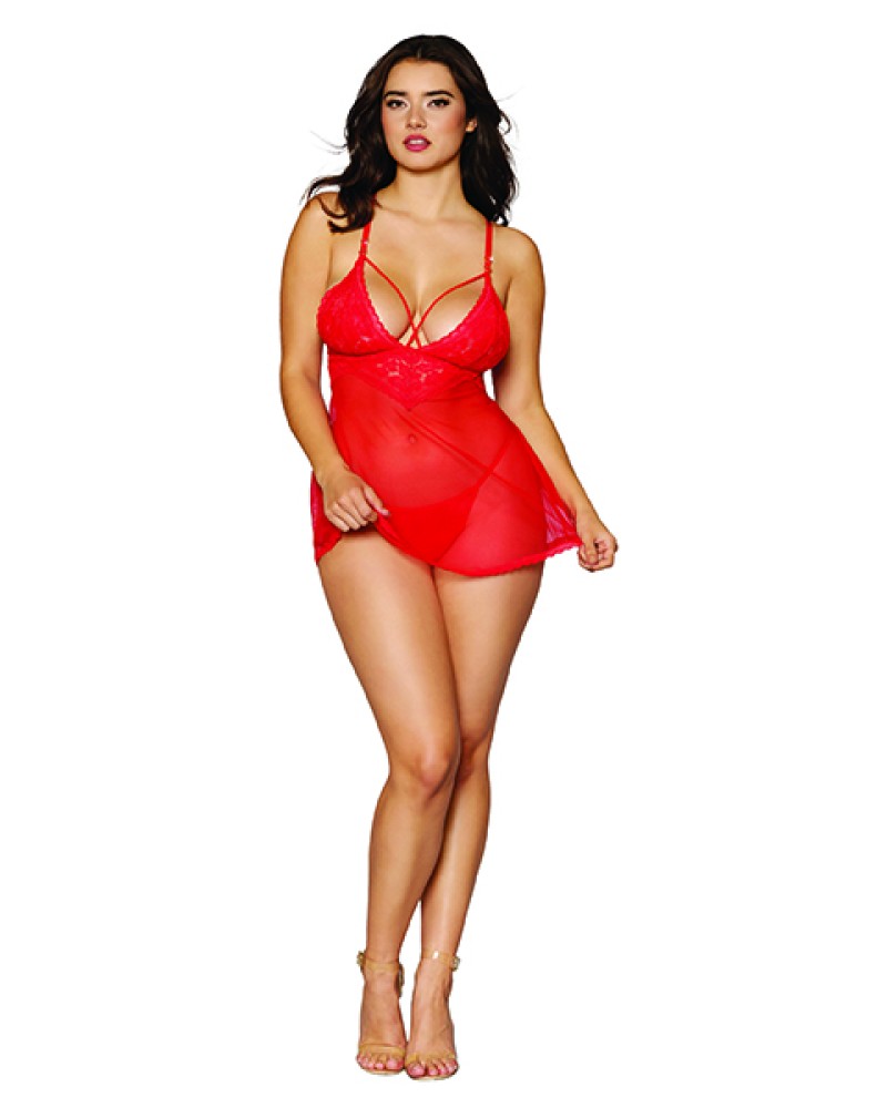 Σέξι γυναικείο σετ Babydoll και G-String