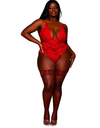 Σέξι κορμάκι στρινγκ με λεπτομέρειες από χρυσές αλυσίδες!