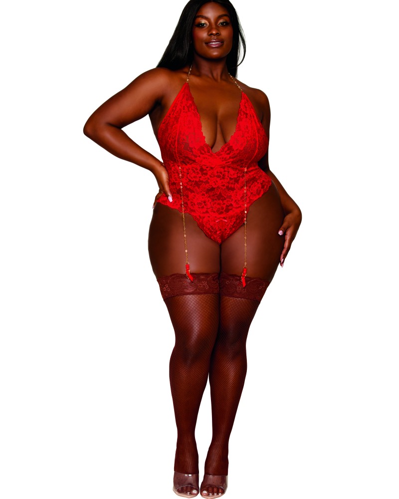 Σέξι κορμάκι στρινγκ με λεπτομέρειες από χρυσές αλυσίδες!