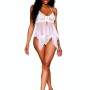 Dreamgirl-Σέξι σετ λευκό babydoll και g-string