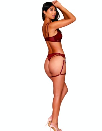 Σέξι γυναικείο σετ σουτιέν, στρινγκ και ζαρτιέρες βινύλιο !