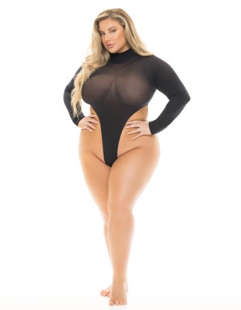 Σέξι γυναικείο κορμάκι με ανοιχτή πλάτη και μανίκια