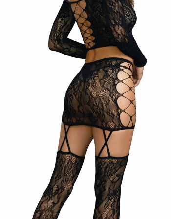 Σέξι σετ φούστα, μπλούζα, ζαρτιέρες και κάλτσες